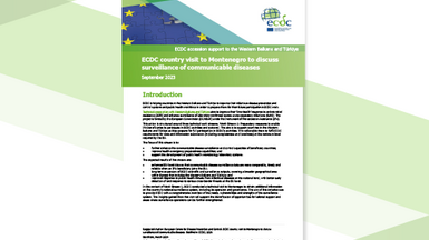 Cover of the report: "ECDC country visit to Montenegro to discuss surveillance of communicable diseases"