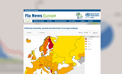 influenza térkép Weekly influenza updates influenza térkép