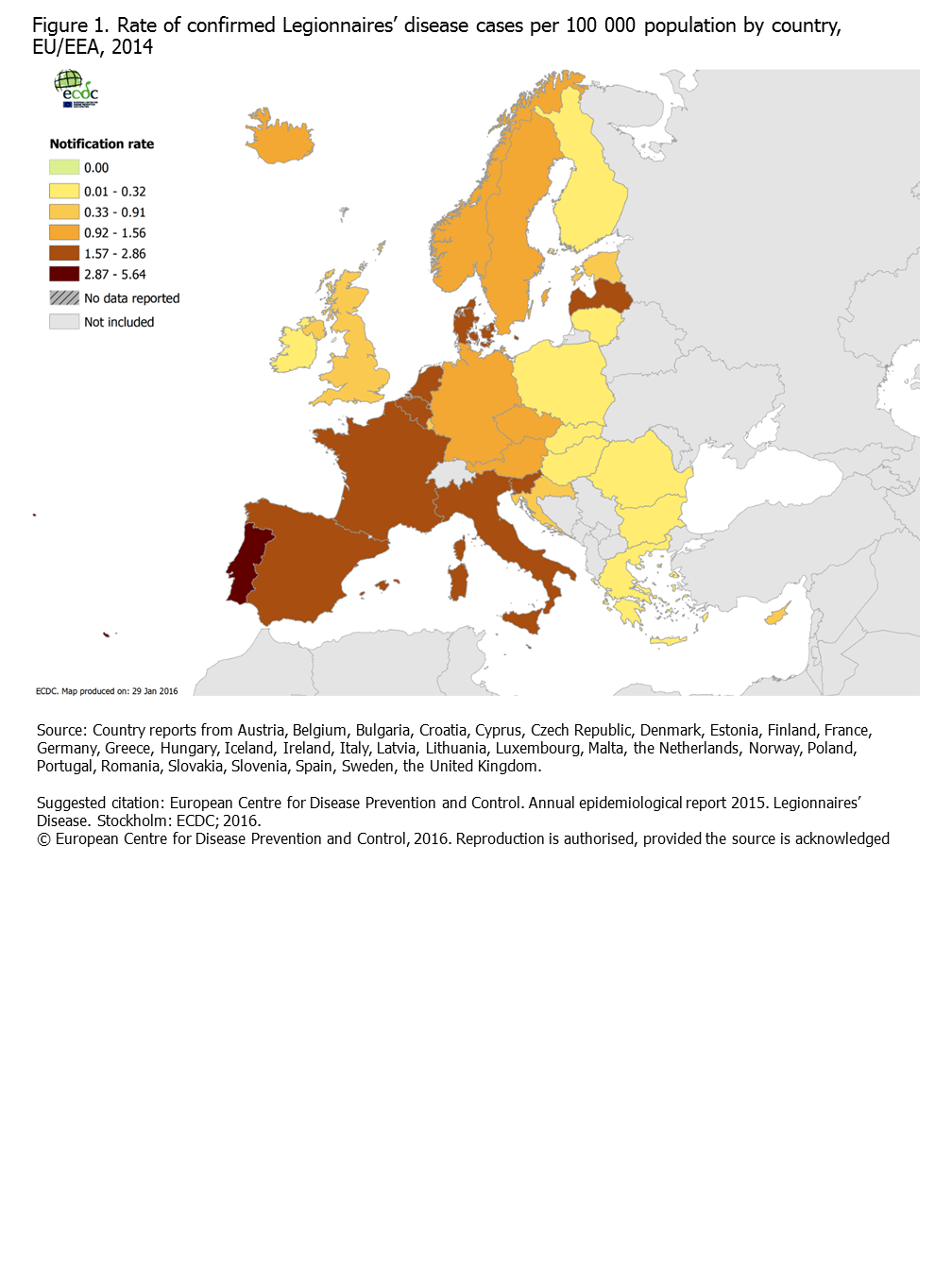 Figure 1. Rate of confirmed Legionnaires’ disease cases per 100 000