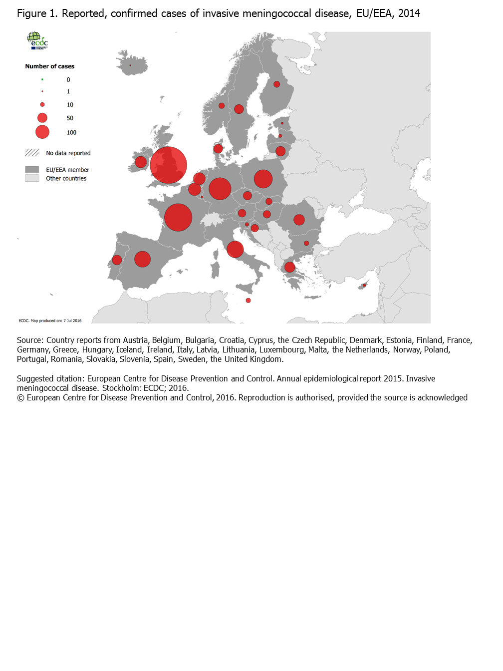 Figure 1. Reported confirmed cases of invasive meningococcal disease