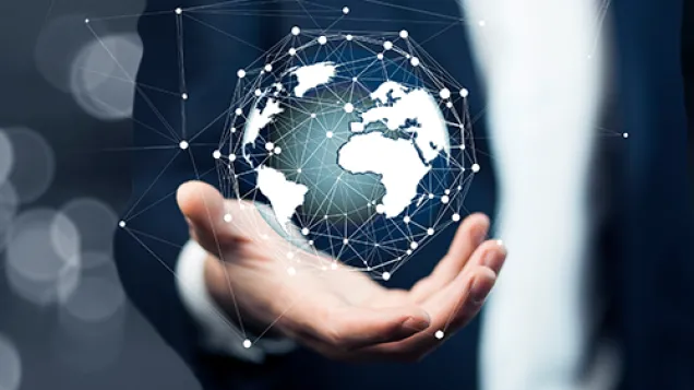 Globe in hand