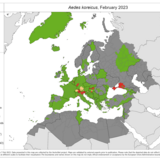 Aedes koreicus - current known distribution: February 2023
