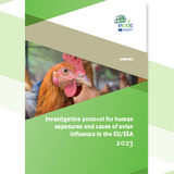 Cover of the report: "Investigation protocol for human exposures and cases of avian influenza in the EU/EEA"