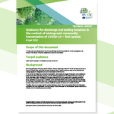 Cover of the report: "Guidance for discharge and ending isolation in the context of widespread community transmission of COVID-19 – first update"