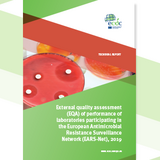 Cover of the report: "External quality assessment (EQA) of performance of laboratories participating in the European Antimicrobial Resistance Surveillance Network (EARS-Net), 2019"A