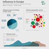Influenza infographic, week 15 2023