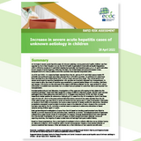 Cover of report on increase in severe acute hepatitis cases of unknown aetiology in children
