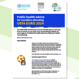 Cover of the public health advice for travellers attending UEFA