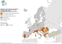 West Nile virus - human cases compared to previous seasons, 4 October 2023