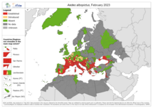 Aedes albopictus - current known distribution: February 2023