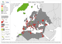 Aedes caspius - current known distribution: February 2023