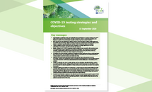 Cover of the report COVID-19 testing strategies and objectives