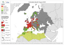 Culicoides dewulfi - current known distribution: August 2023