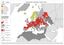 Dermacentor reticulatus - current known distribution: October 2023