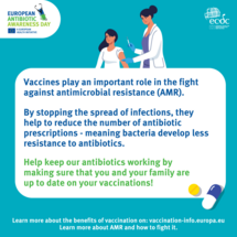 Social media card on the role of vaccines in the fight against antimicrobial resistance