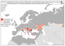West Nile fever in Europe in 2017 and previous transmission seasons Thumbnail
