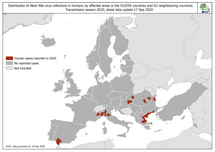 West Nile virus in Europe in 2020 - human cases, updated 17 September 2020