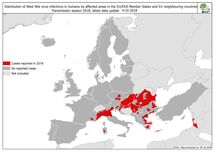 West Nile fever in Europe in 2018 - human cases; updated 5 October Thumbnail