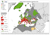 Aedes invasive mosquitoes - current known distribution: September 2021