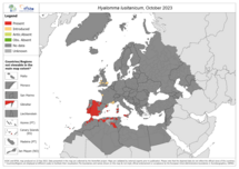 Hyalomma lusitanicum - current known distribution: October 2023