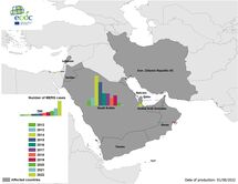 Geographical distribution of confirmed cases of MERS-CoV by country of infection and year, April 2012 – 1 August 2022