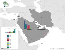 Geographical distribution of confirmed MERS cases by country of infection and year, January 2014 to April 2024