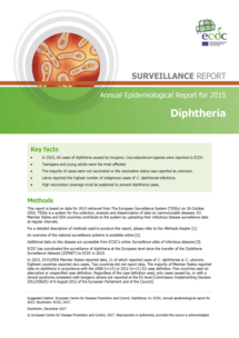 Cover of diptheria annual surveillance report for 2015 Thumbnail