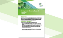 Cover of the report: "Strategies for the surveillance of COVID -19"