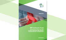 Cover of the report: "HIV Continuum of care Monitoring implementation of the Dublin Declaration on partnership to fight HIV/AIDS in Europe and Central Asia: 2020 progress report"