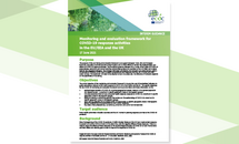 Cover of the report: Monitoring and evaluation framework for COVID-19 response activities in the EU/EEA and the UK