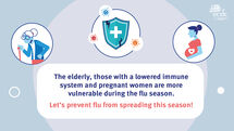 Social media card: Let's prevent flu from spreading this season! The vulnerable