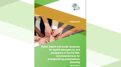 Cover of the report: "Public health and social measures for health emergencies and pandemics in the EU/EEA"