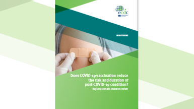 Cover of the report "Does COVID-19 vaccination reduce the risk and duration of post-COVID-19 condition?"