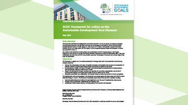 Cover of the report: ECDC framework for action on the Sustainable Development Goal diseases"