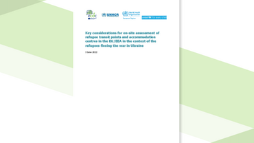 Cover of the report: "Key considerations for on-site assessment of refugee transit points and accommodation centres in the EU/EEA in the context of the refugees fleeing the war in Ukraine!