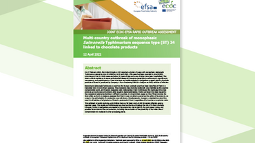 Cover of the Rapid Outbreak Assessment on the multi-country outbreak of Salmonella