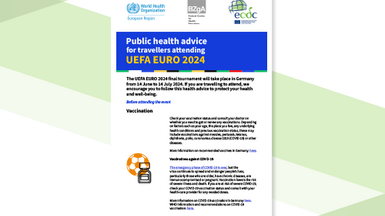 Cover of the public health advice for travellers attending UEFA