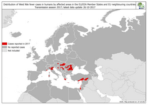 West Nile fever in Europe in 2017; updated 27 October Thumbnail