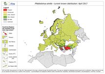 Phlebotomus similis - current known distribution in Europe, April 2017 Thumbnail