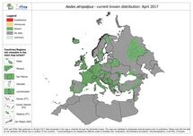 Aedes atropalpus - current known distribution in Europe, April 2017 Thumbnail