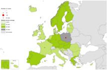 Rubella cases by country and vaccine coverage, 1 September 2016 - 31 August 2017, EU/EEA countries Thumbnail